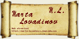 Marta Lovadinov vizit kartica